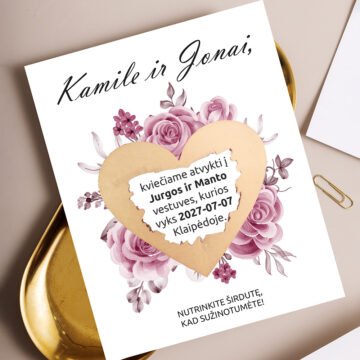 Vestuvių kvietimas - GĖLIŲ ŽYDĖJIMAS